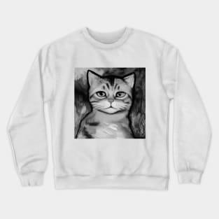 Cat Portrait (Black and White) Crewneck Sweatshirt